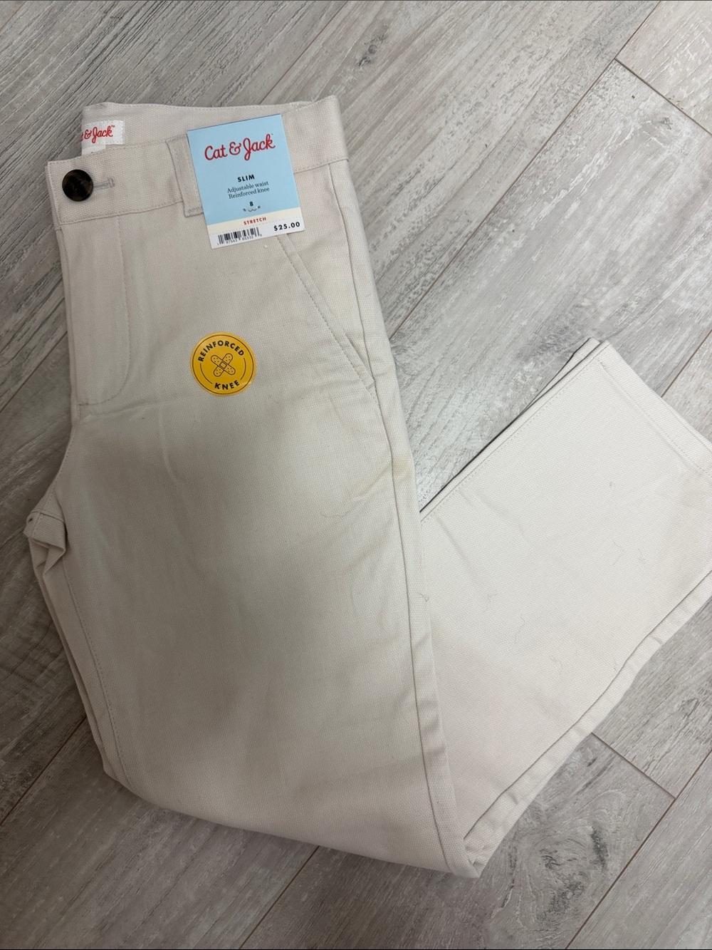 Cat & Jack Cream Straight-Leg High Waist Pants